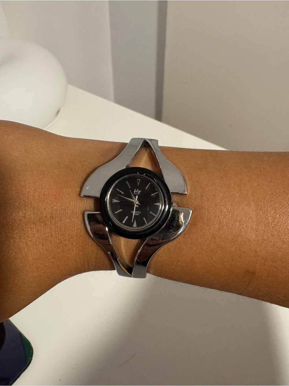 Silver and Black Women's Fashion Watch - Unbranded